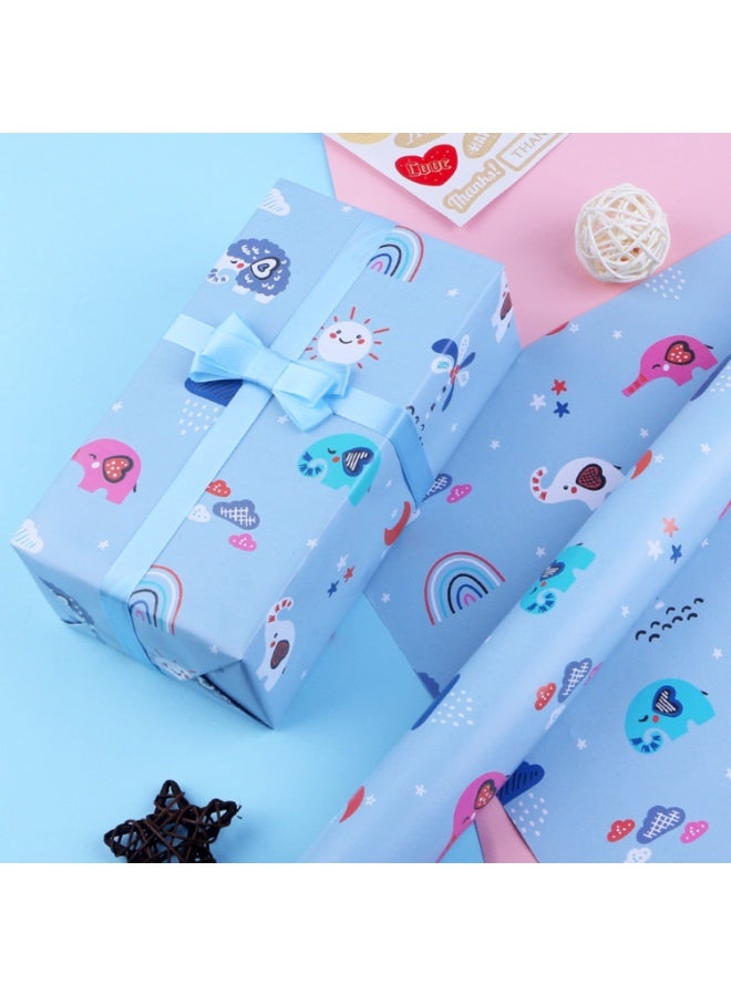 SRLIWHITE 6PCS Animal Pattern Gift Wrapping Paper Set, Multi-Color Decorative Wrap for Birthday, Holiday, Party, Wedding and Baby Shower Gifts - Image 2